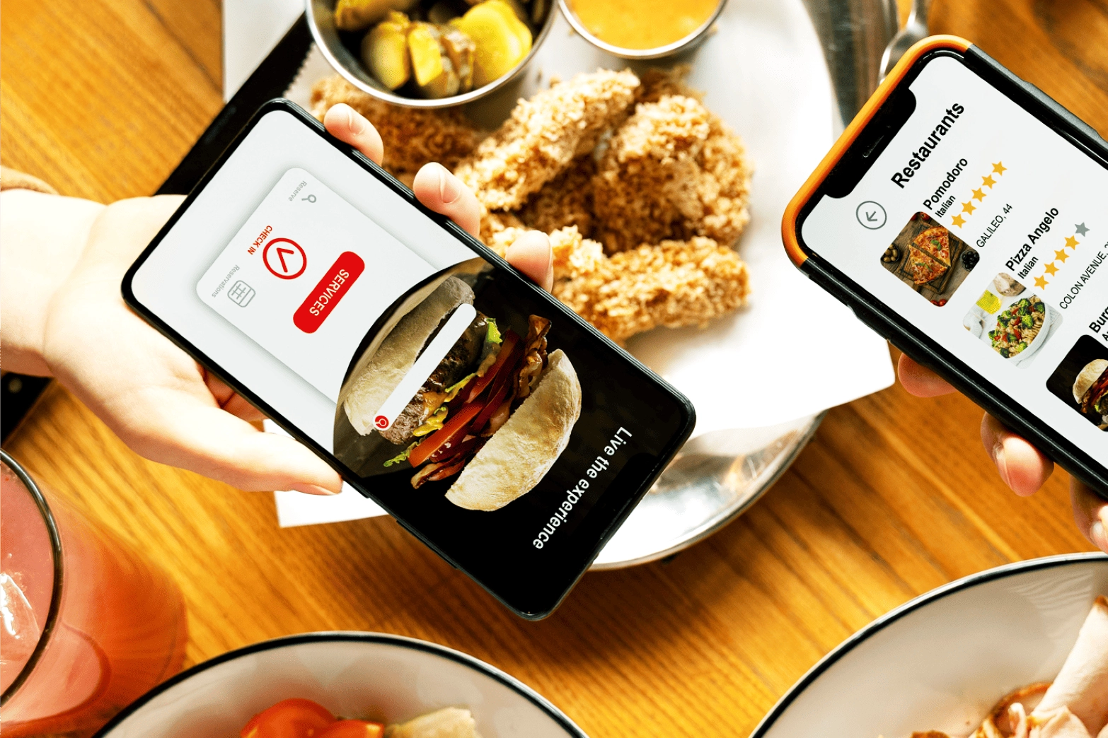 Image of a food ordering app