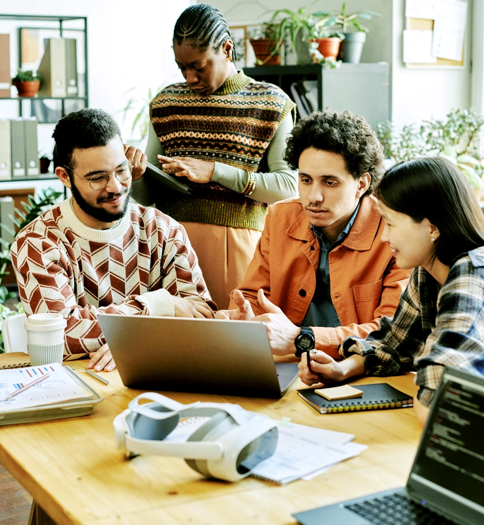 Image of people talking about the company's experience and excellence